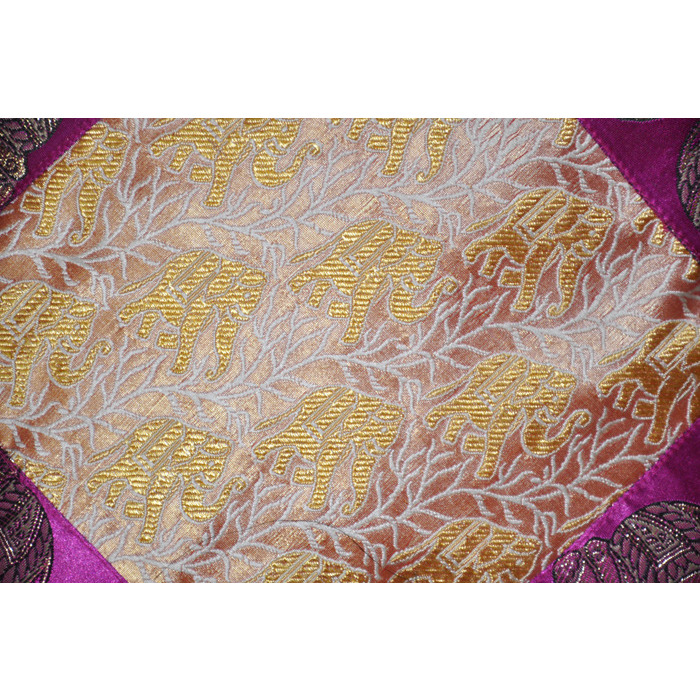 Indian Pink Cushion Covers Set Square Brocade Sofa Decor Pillow Cases Pair 40 Cm