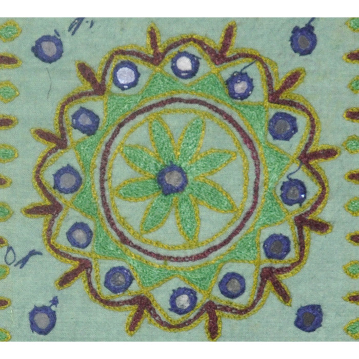 Vintage Retro Cushion Covers Pair Mirror Brocade Green Silk Retro Pillowcase 17 Inch