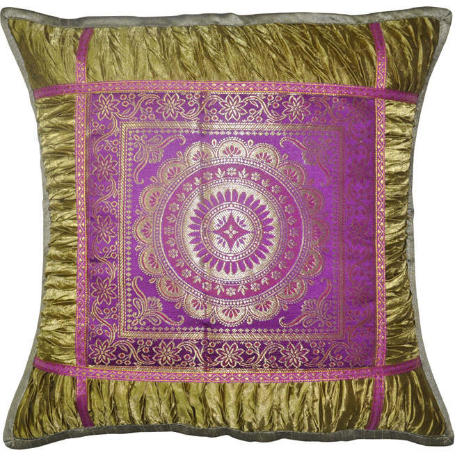 Indian Mandala Pillow Cases Pair Home Decor Sofa Brown Square Pillowcases 43 Cm