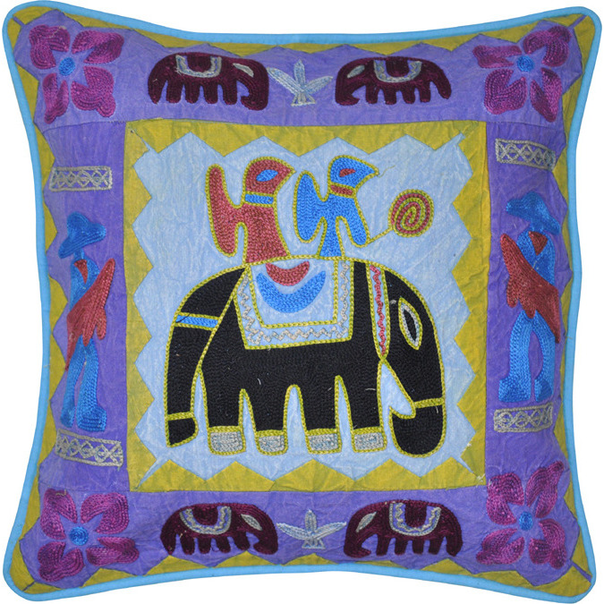India Patchwork Cotton Embroidery Cushion Covers Pillow Cases 17  House Warming