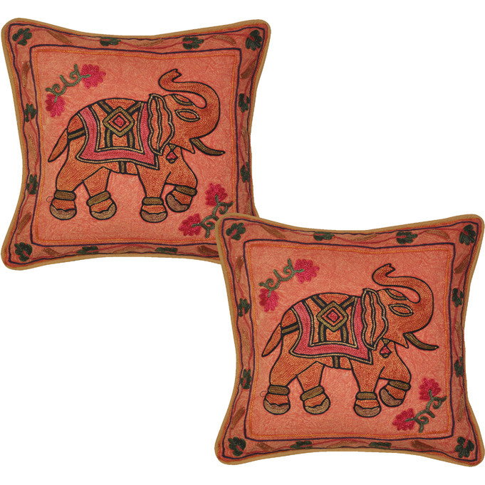 Indian Vintage Cushion Cover Decor Embroidered Pillow Covers 17  Bedding Gift