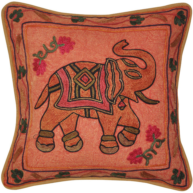 Indian Vintage Cushion Cover Decor Embroidered Pillow Covers 17  Bedding Gift