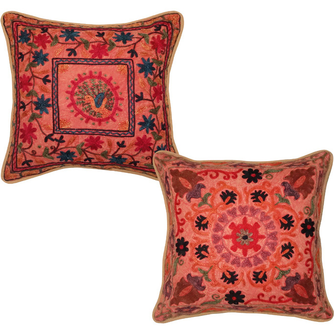 Ethnic Cotton Embroidery Cushion Covers Pillow Cases 17   House Warming Gift