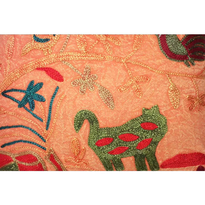 New Indian Cushion Covers Embroidered Cotton Orange Pillow Cases Home Decor Gift