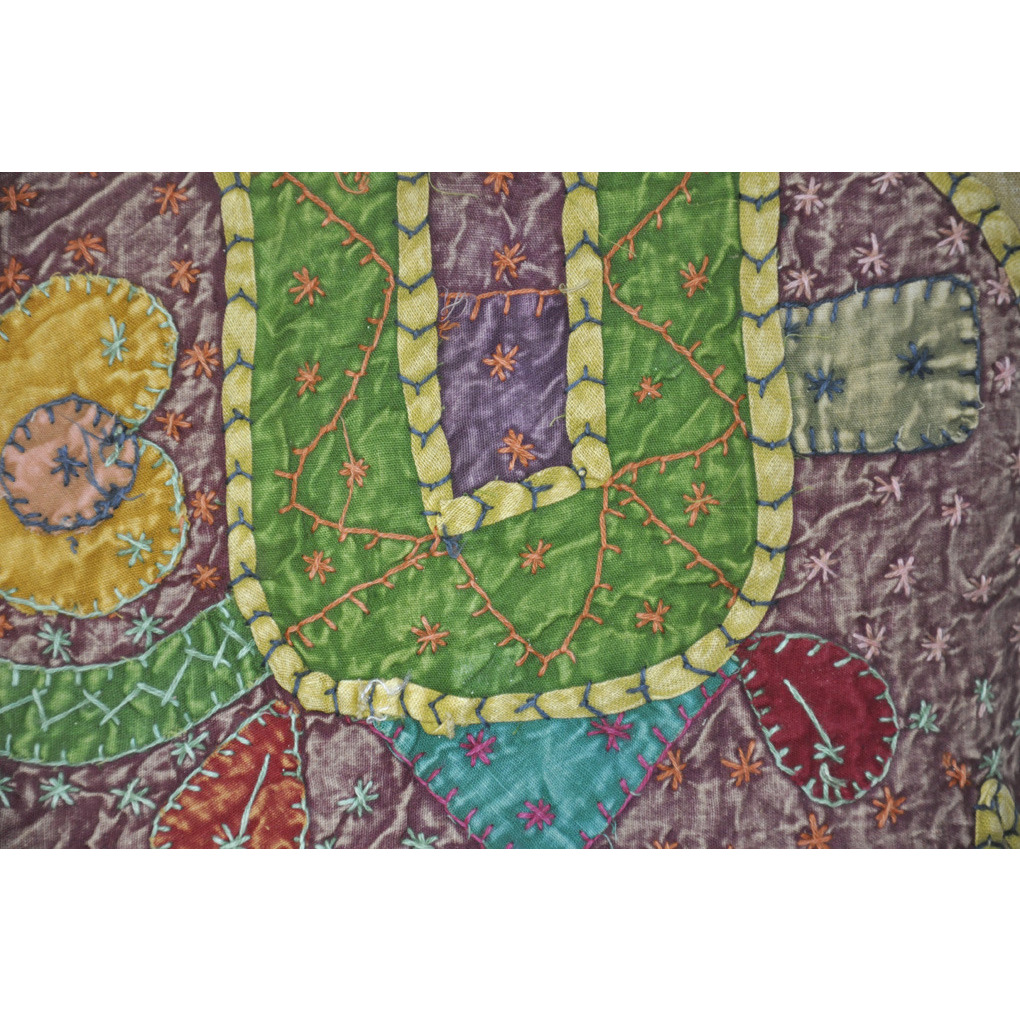 Ethnic Cotton Cushion Covers Set Of 2 Pc Elephant Patchwork Green Pillowcases 16 Inch