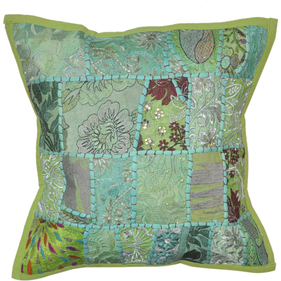 Vintage Decorative Bedroom Pillow Cover Embroidered Cotton Square Throw Cushion
