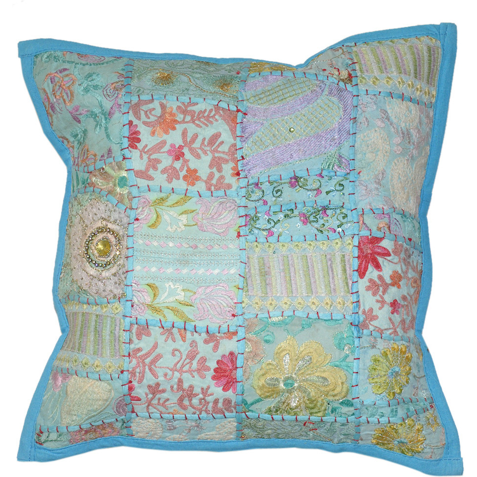 Decorative Handmade Embroidered Home Cushion Cover Throw 40 X 40 Cm