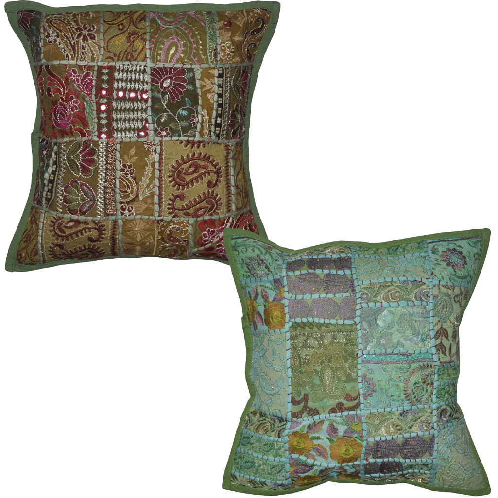 Indian Embroidered House Cushion Cover For Sofa