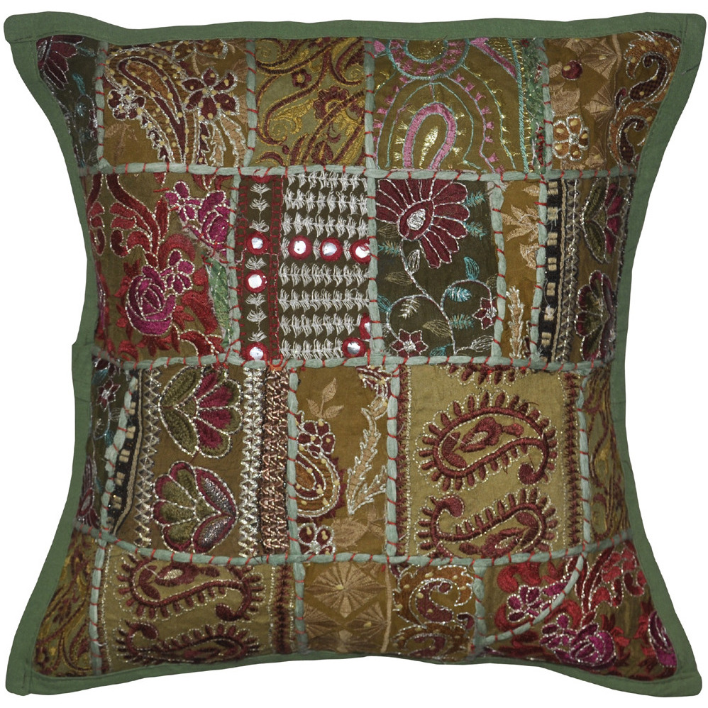 Indian Embroidered House Cushion Cover For Sofa
