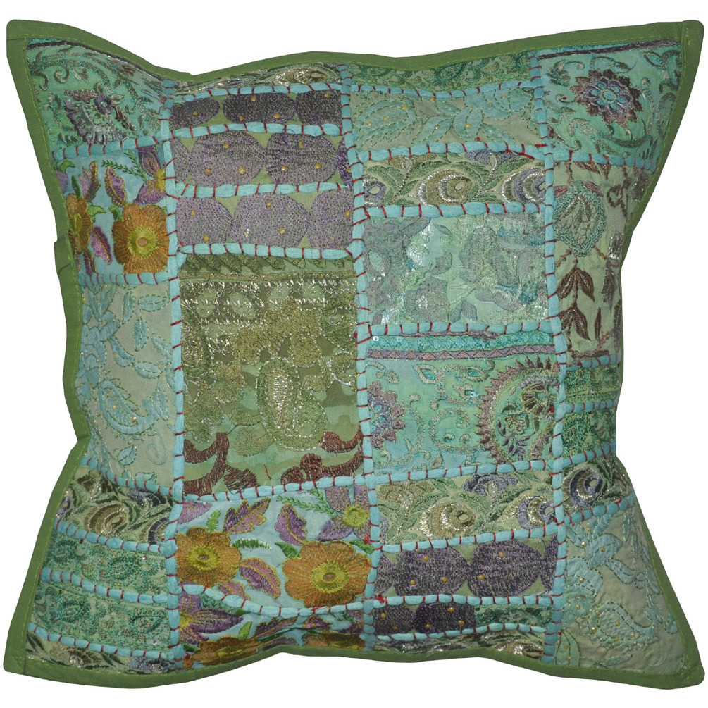 Indian Embroidered House Cushion Cover For Sofa