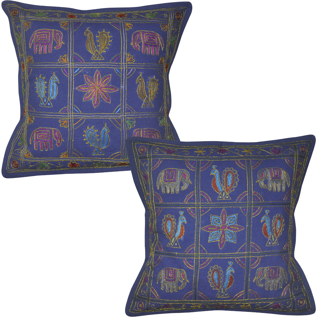 Handmade Embroidere?d Cushion Covers Pair Embroidere?d Pillow Cover Throw Gift