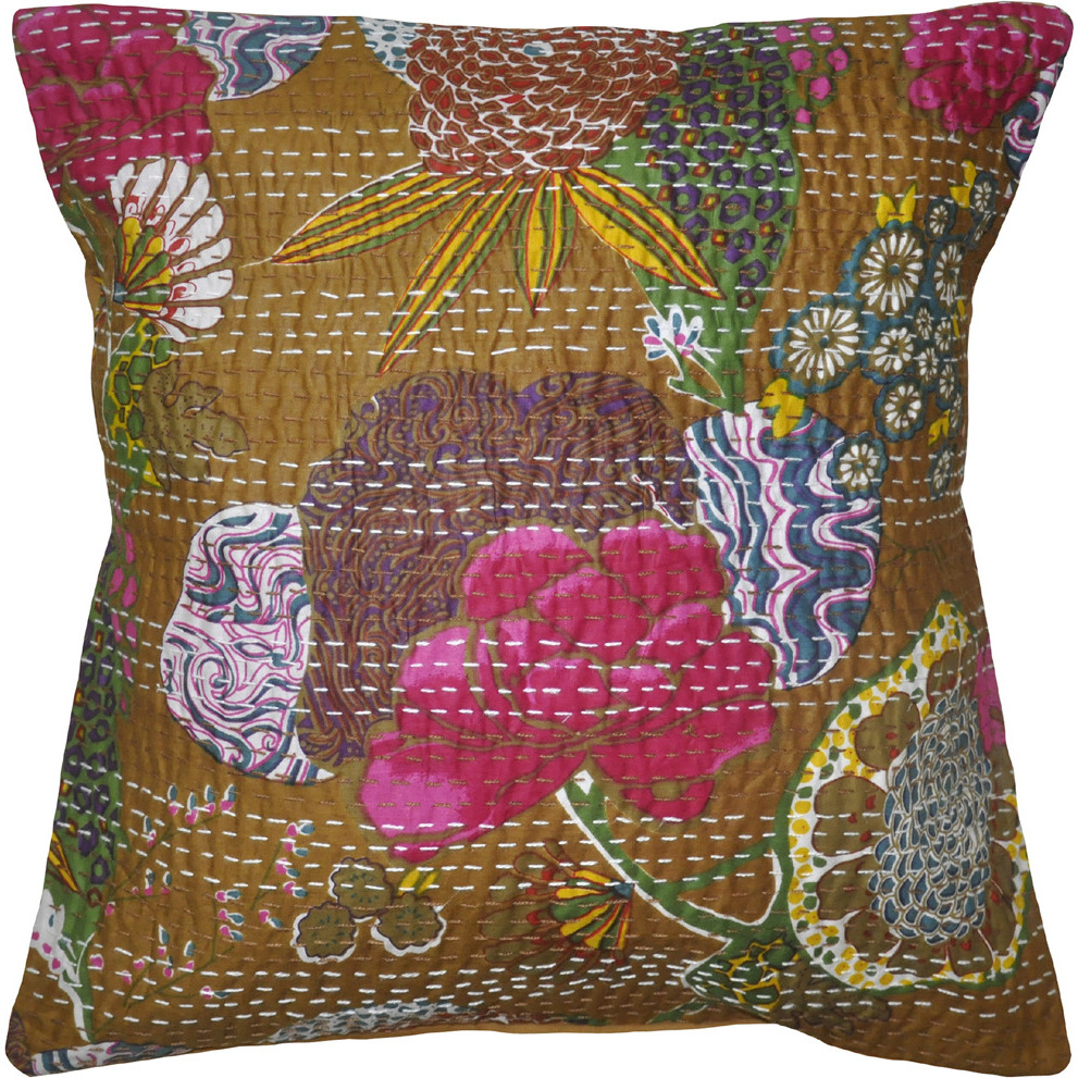 Indian Handmade Cotton Cushion Covers Block Print Throw Pillow Case Pair 16 X 16
