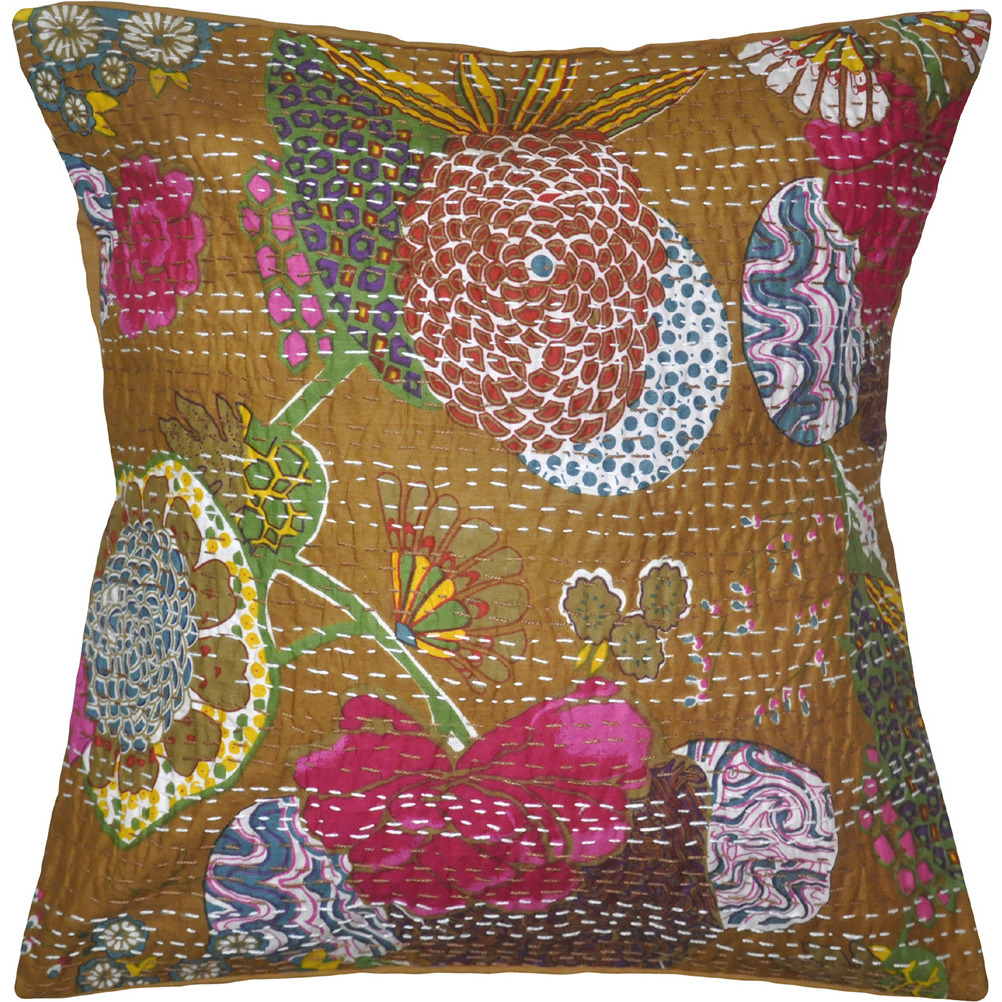Indian Handmade Cotton Cushion Covers Block Print Throw Pillow Case Pair 16 X 16