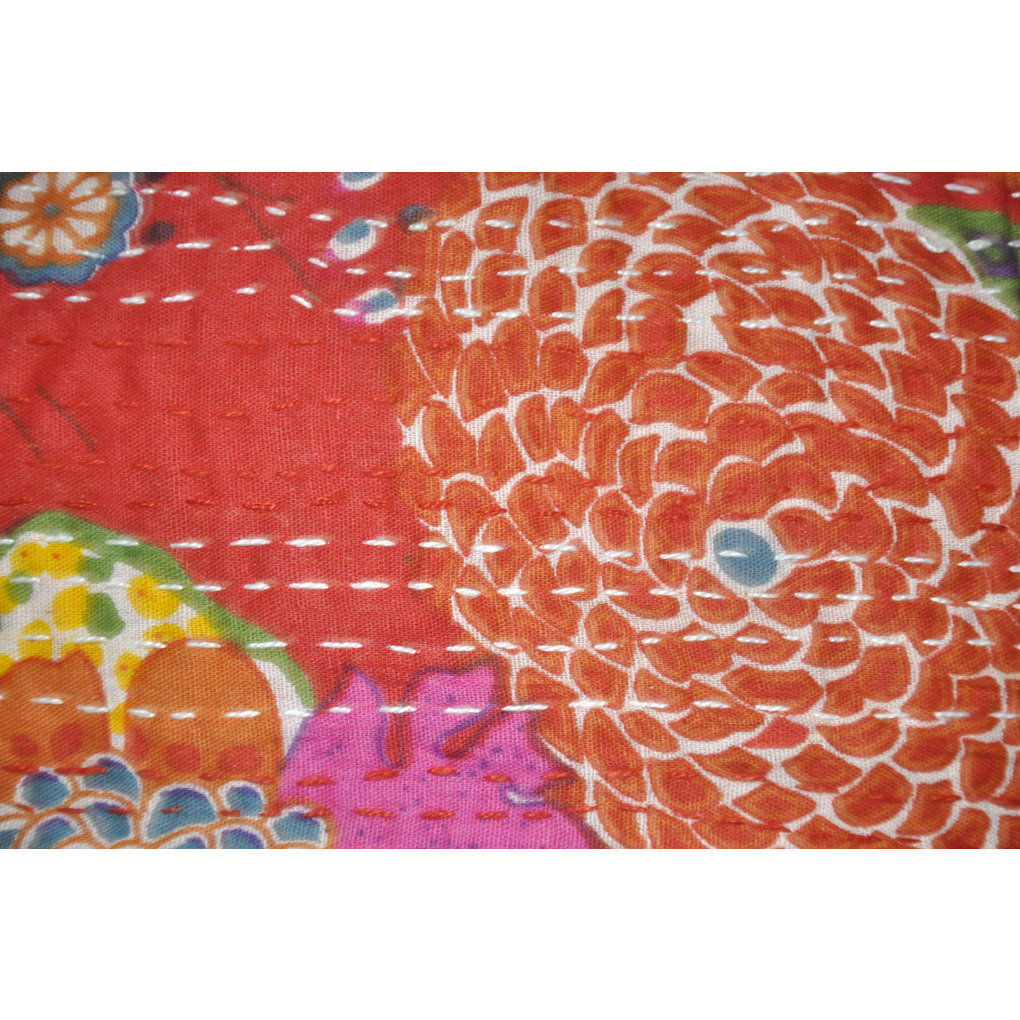 Handmade Cushion Covers Pair Block Printed Cotton Red Pillow Cases Throw 16X16 Inch