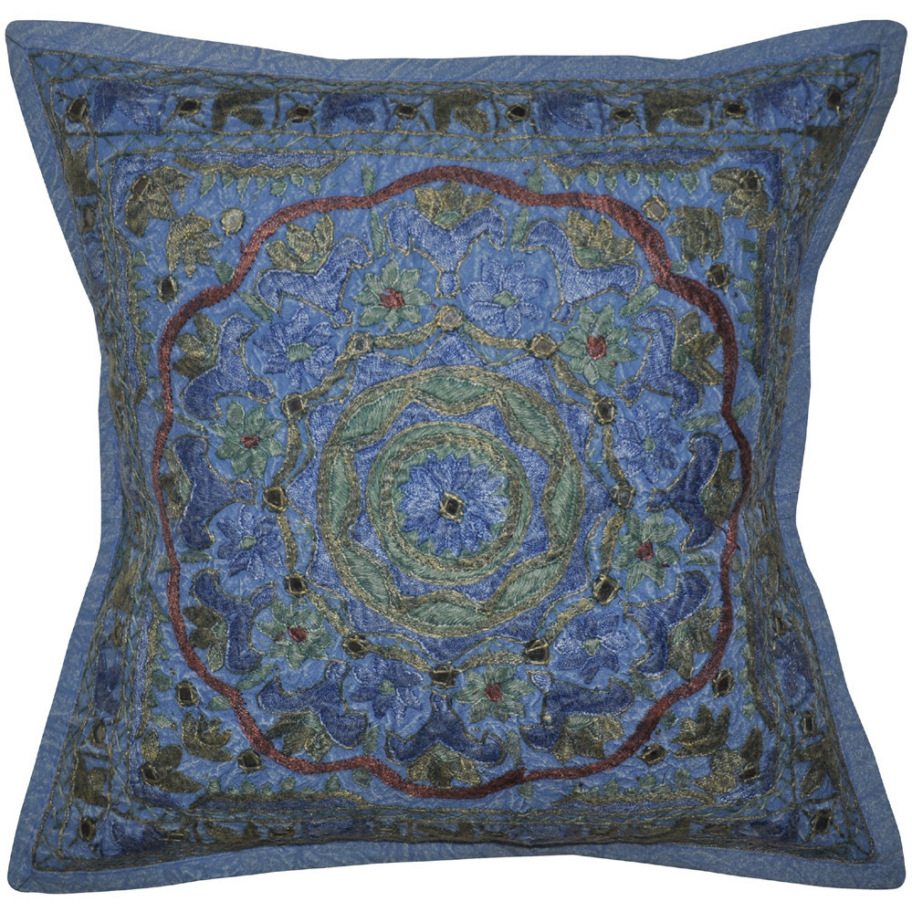 Rajasthani Hand Embroidery Work Design Cotton Cushion Cover 40X40 Cm Set Of 2