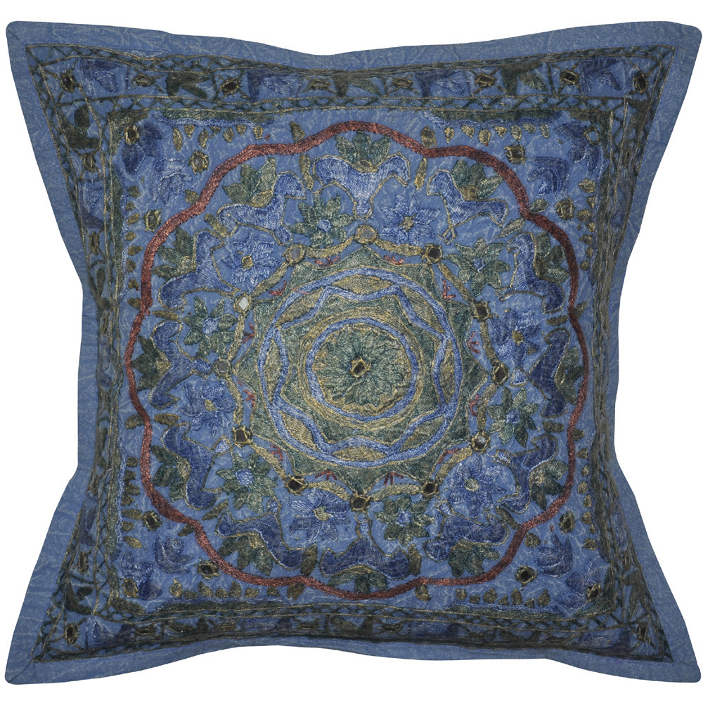 Rajasthani Hand Embroidery Work Design Cotton Cushion Cover 40X40 Cm Set Of 2