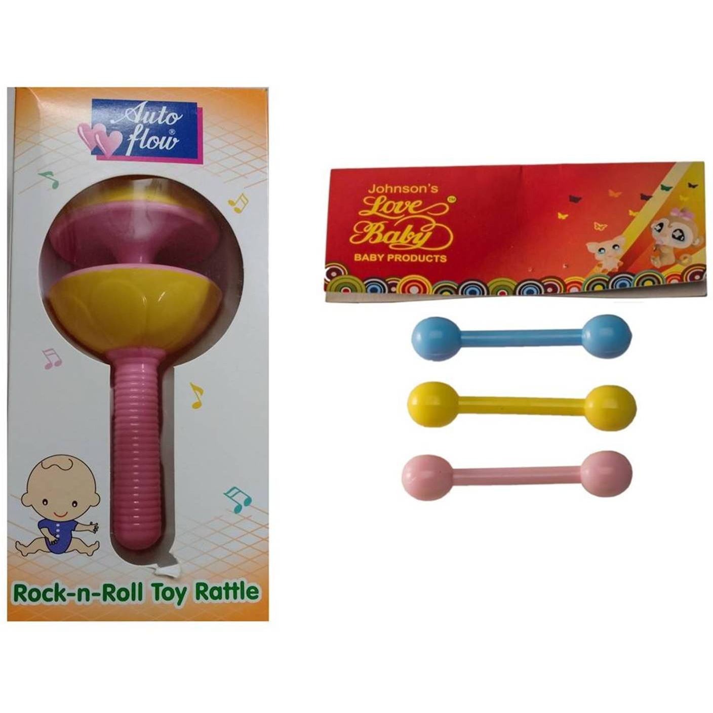 Auto Flow Rattle Toy - Rock-N-Roll - BT23 Combo Pink