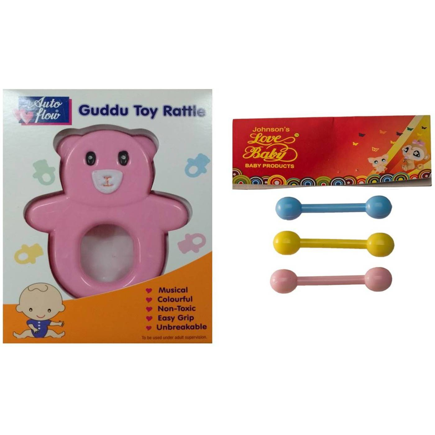 Auto Flow Rattle Toy - Guddu Toy - BT24 Combo Pink