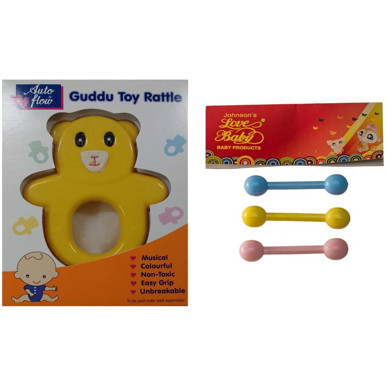 Auto Flow Rattle Toy - Guddu Toy - BT24 Combo Yellow