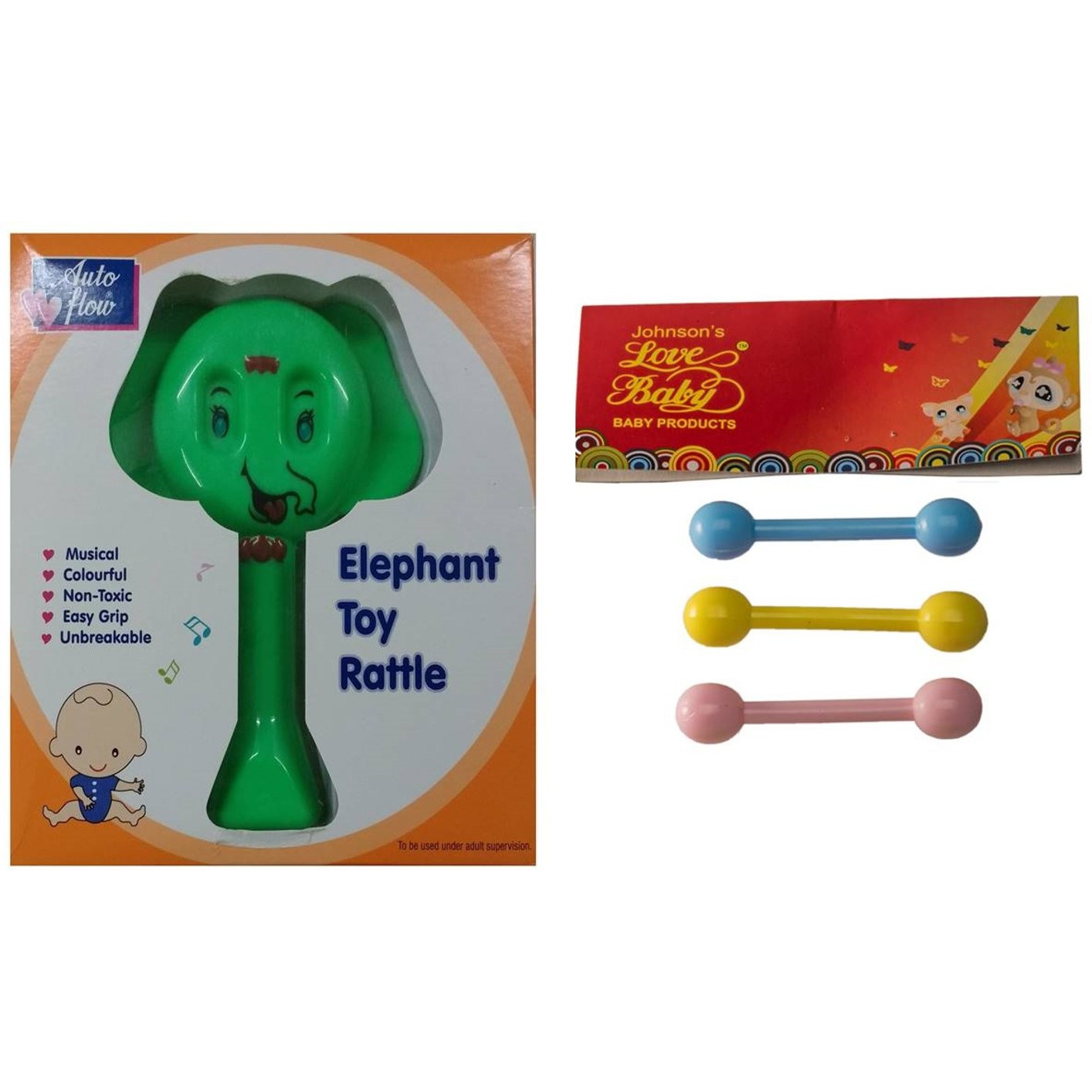 Auto Flow Rattle Toy- Elephant Toy - BT25 Combo Green