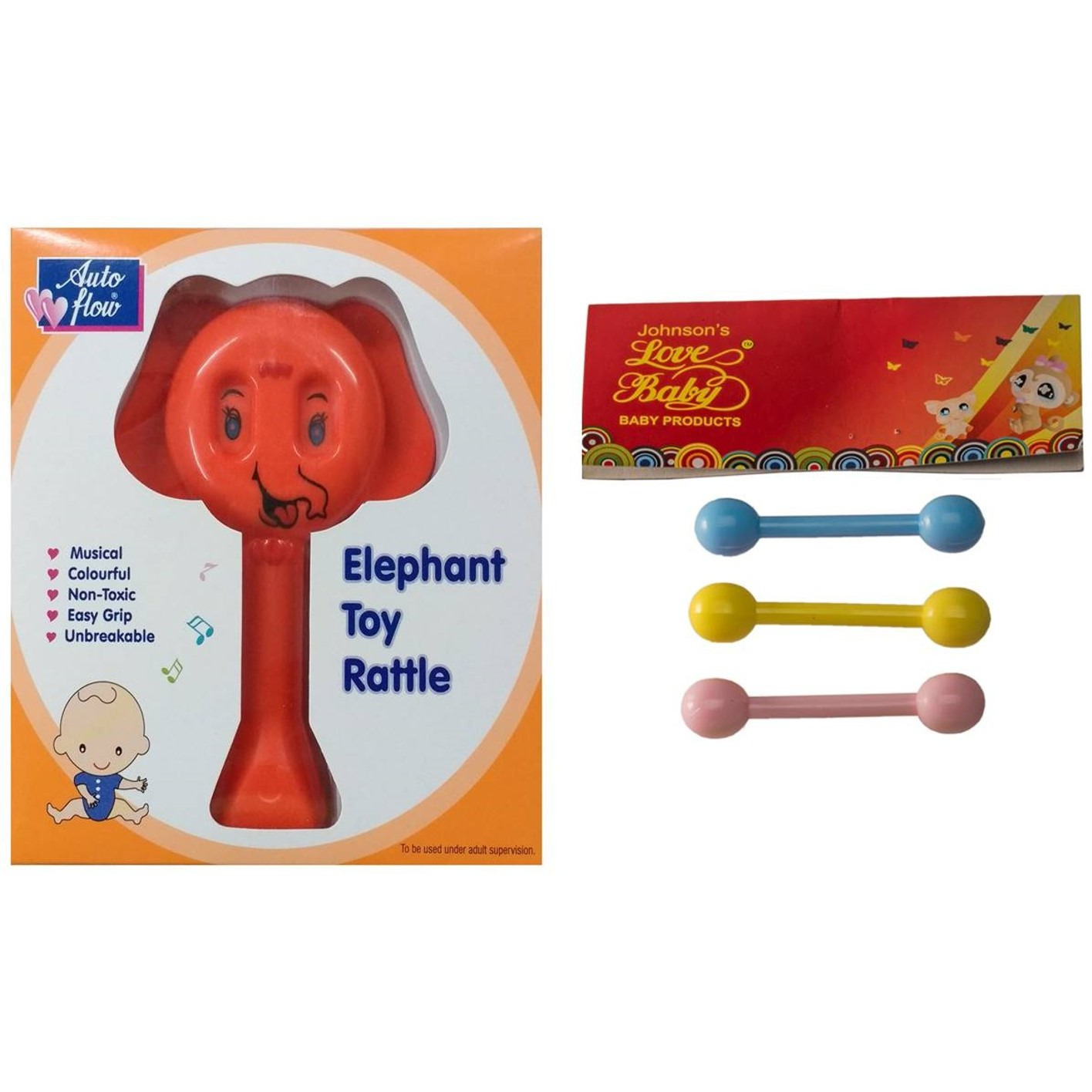 Auto Flow Rattle Toy- Elephant Toy - BT25 Combo Red