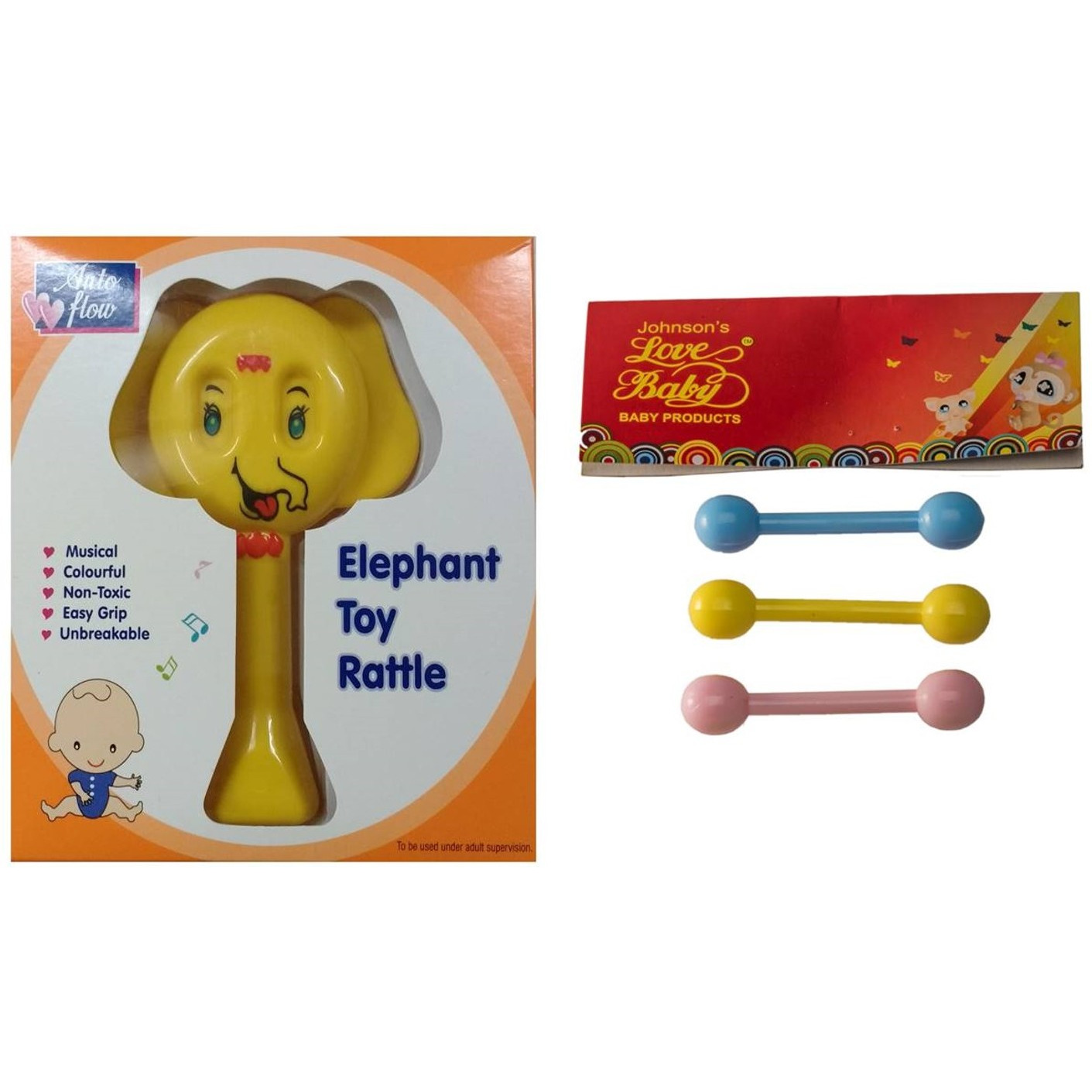 Auto Flow Rattle Toy- Elephant Toy - BT25 Combo Yellow