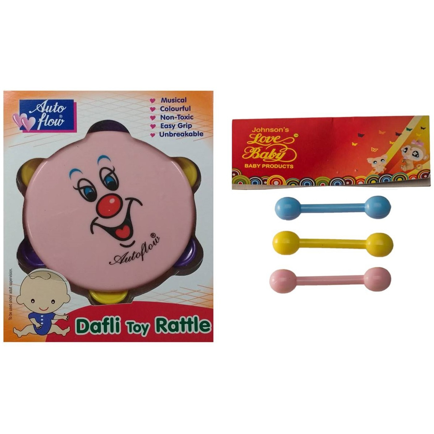 Auto Flow Rattle Toy - Dafli Toy - BT26 Combo Pink