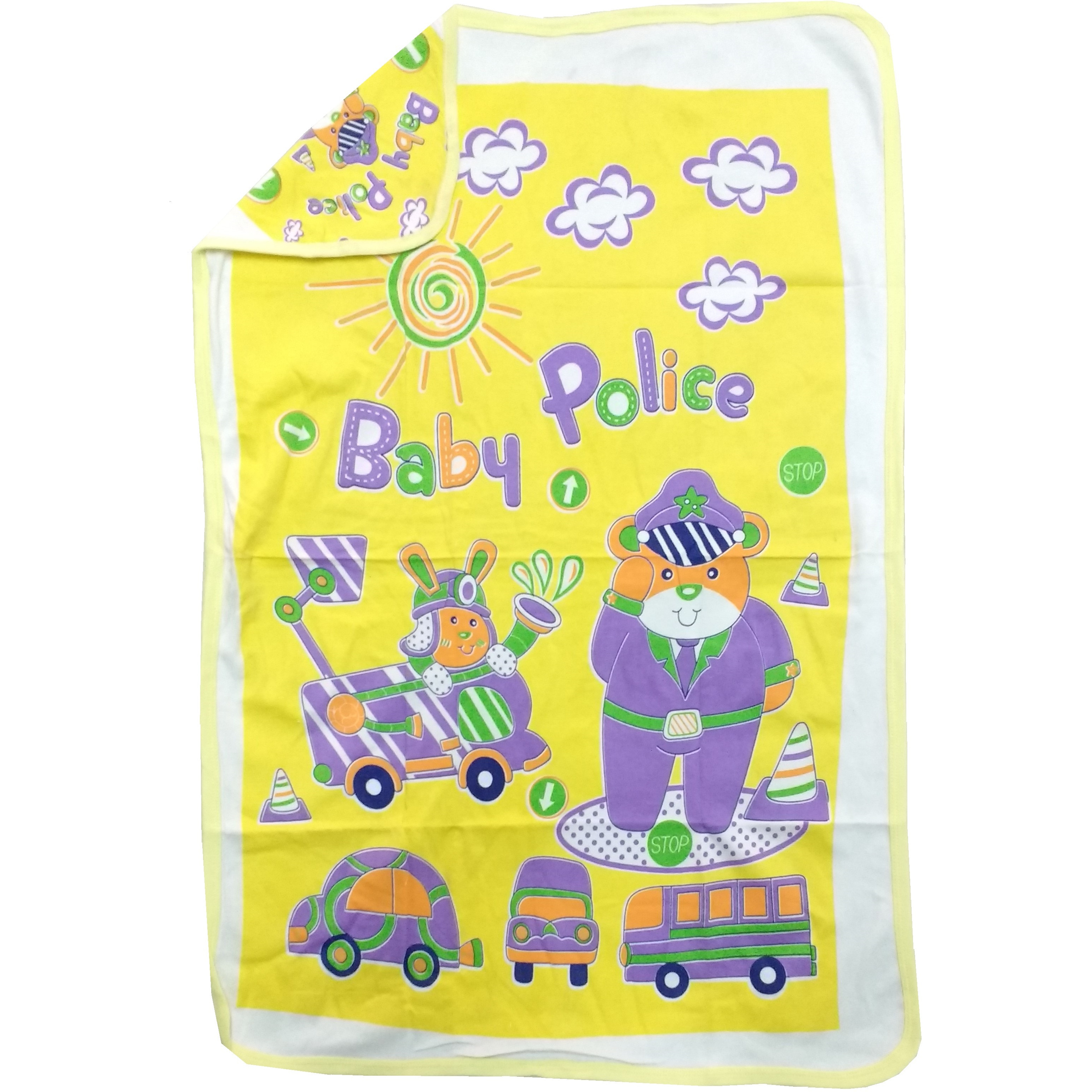 Love Baby Bath Towel Cotton Printed With Hood - 1911 P3 Yellow