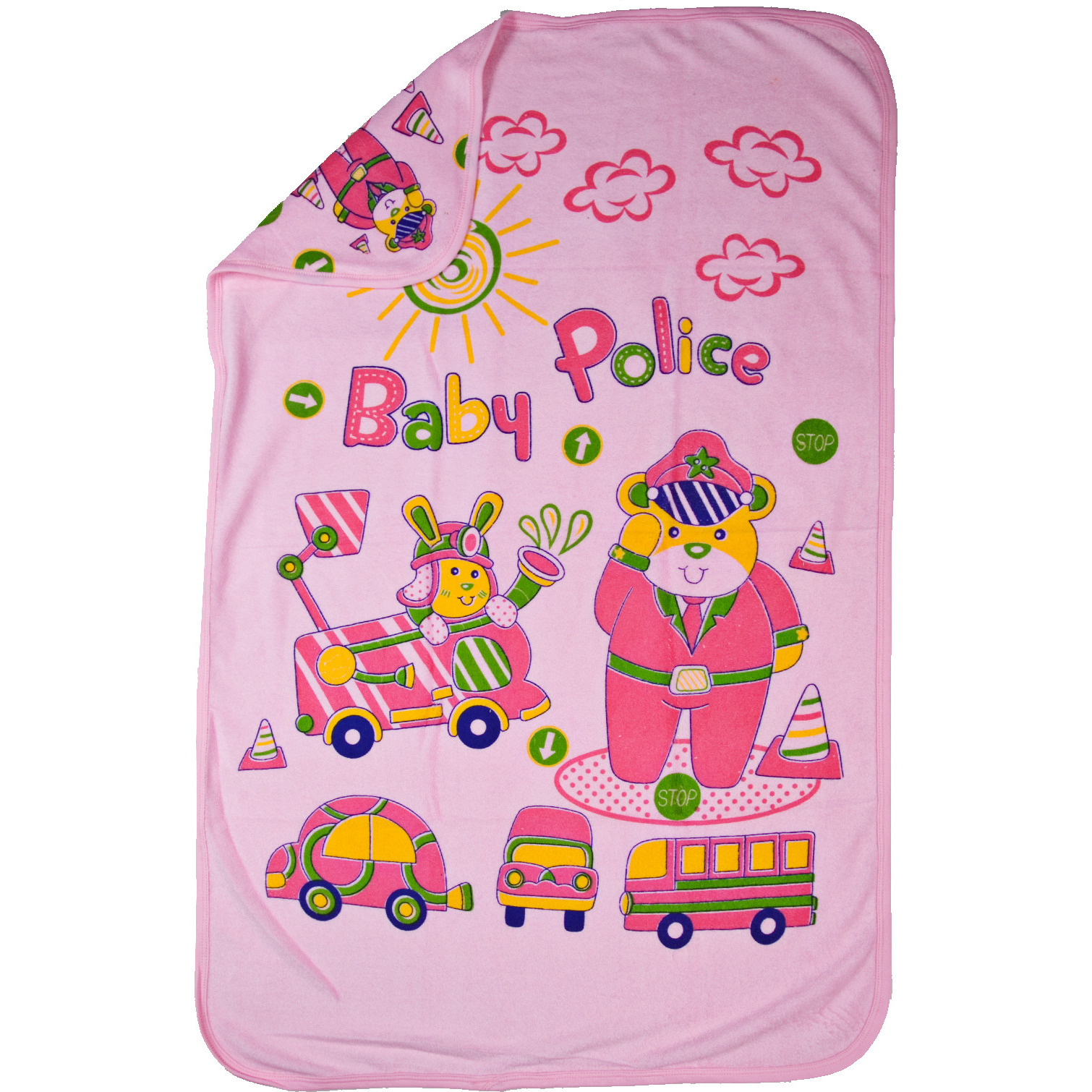 Love Baby Bath Towel Tery Super Fine Printed With Hood -1921  Pink