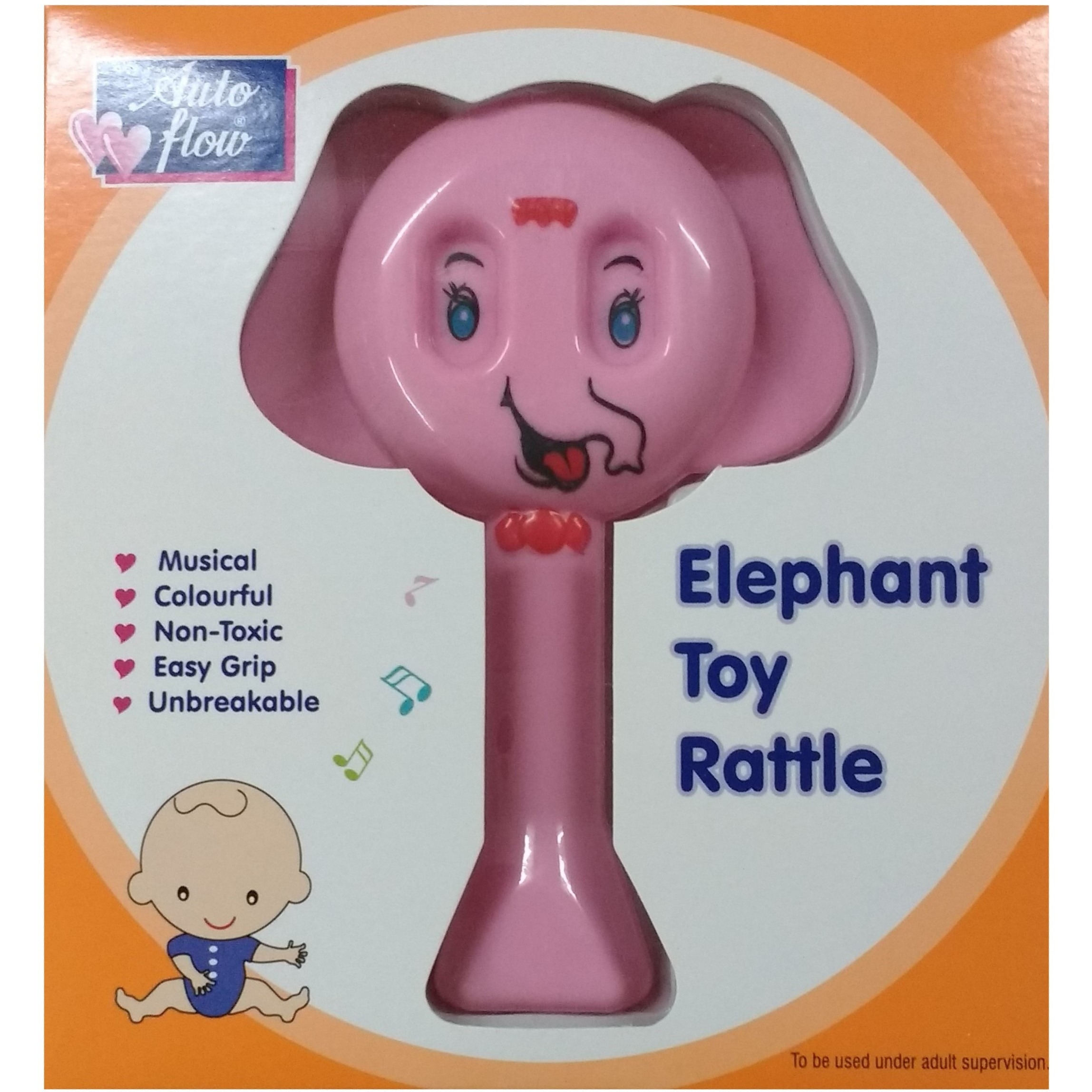 Auto Flow Rattle Toy- Elephant Toy - BT25 Pink