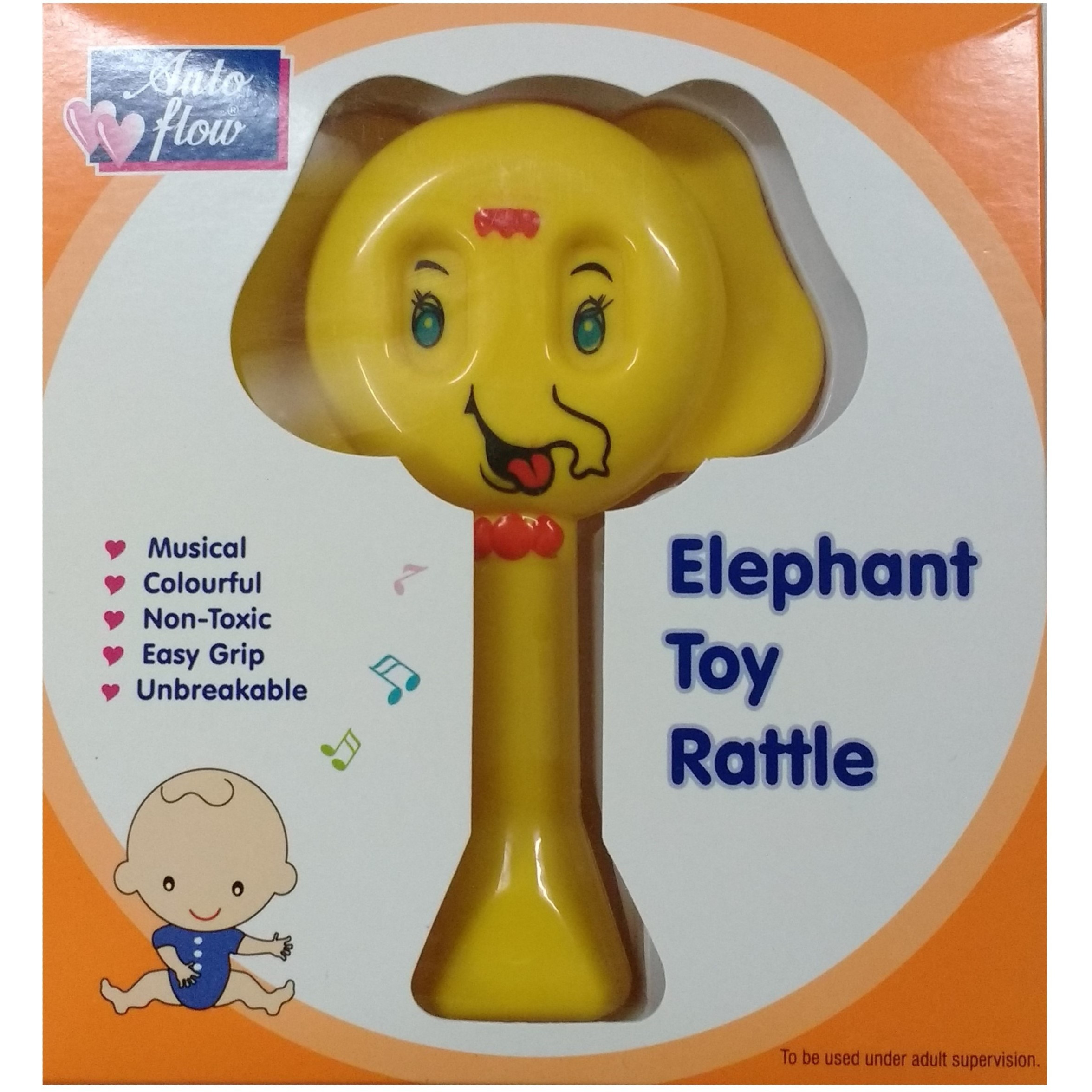 Auto Flow Rattle Toy- Elephant Toy - BT25 Yellow