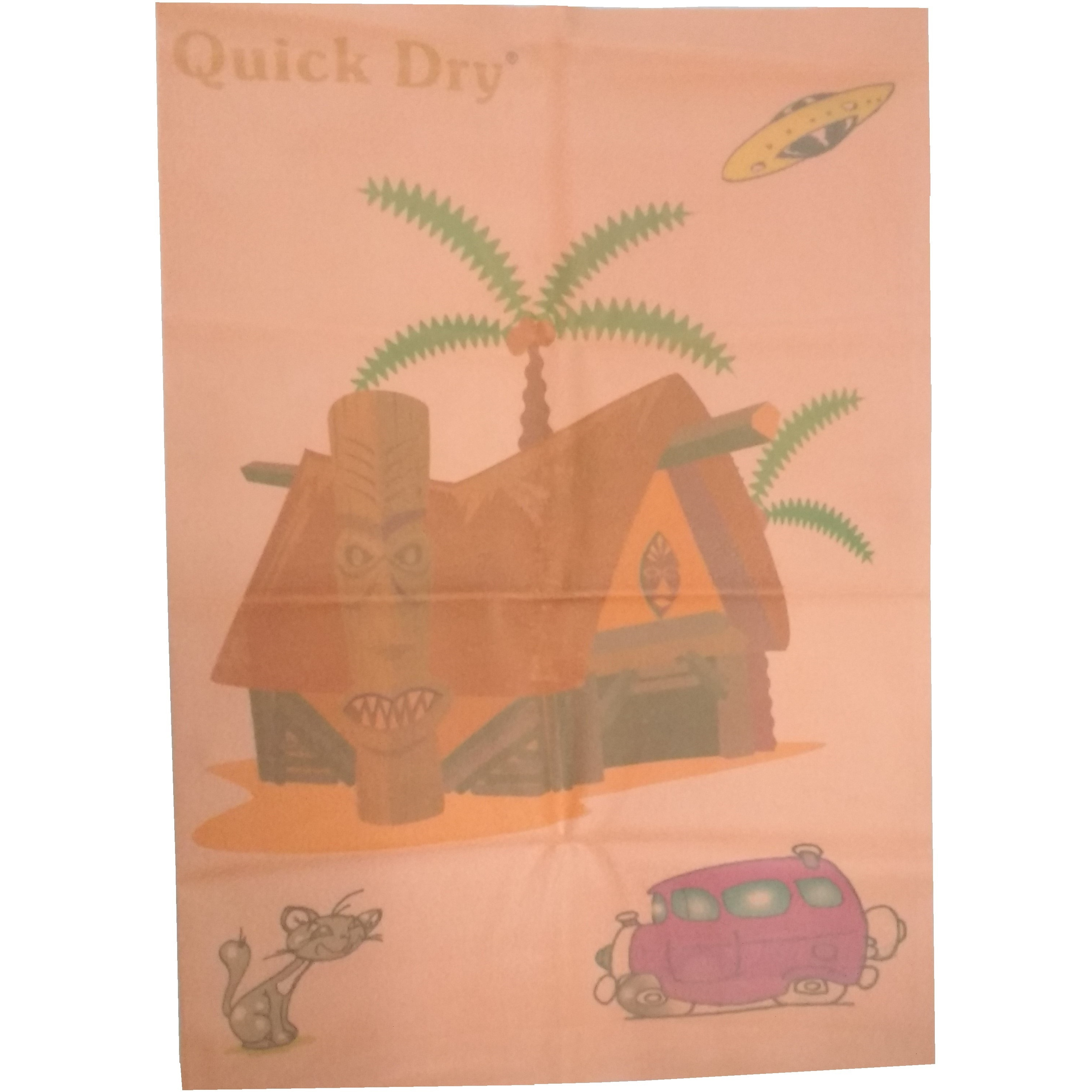 Quick Dry Bed Protector Printed - 626 M Peach