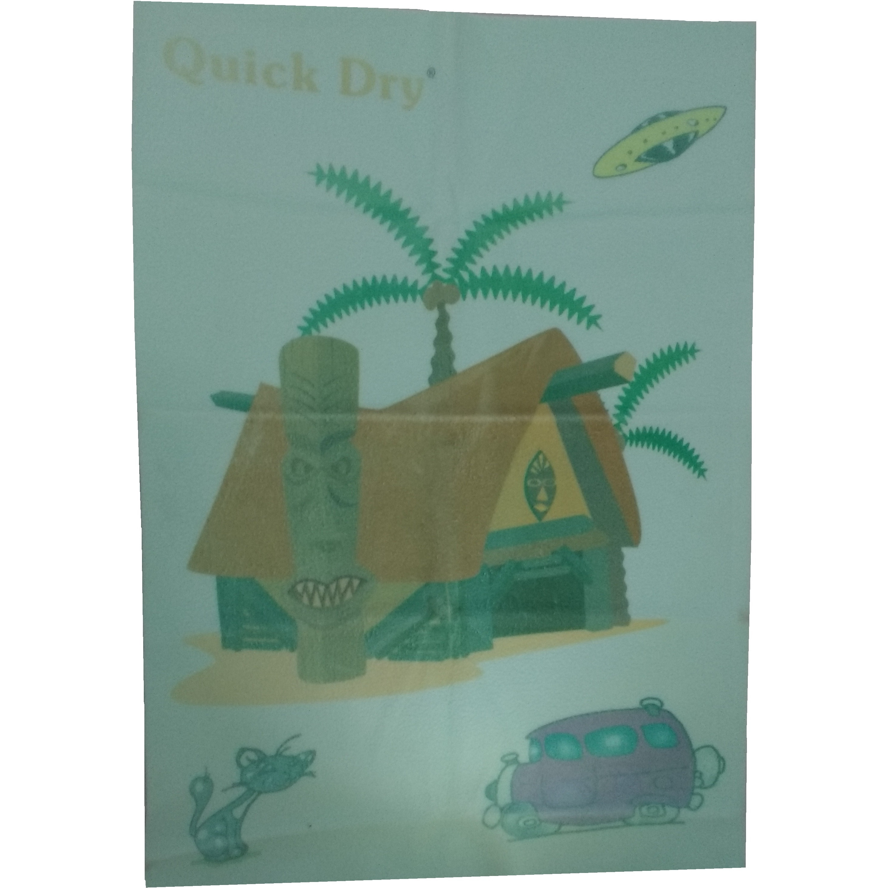 Quick Dry Bed Protector Printed - 626 M Sea Green