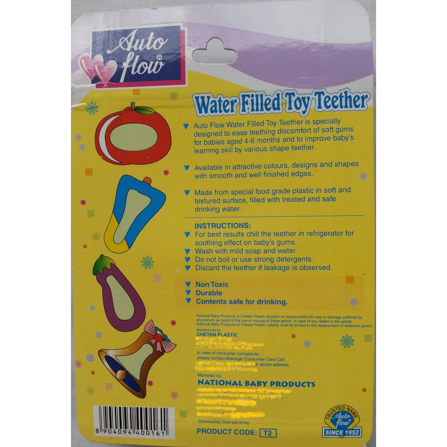 Love Baby Auto Flow Water Filled Toy Teether - Mango - BT17