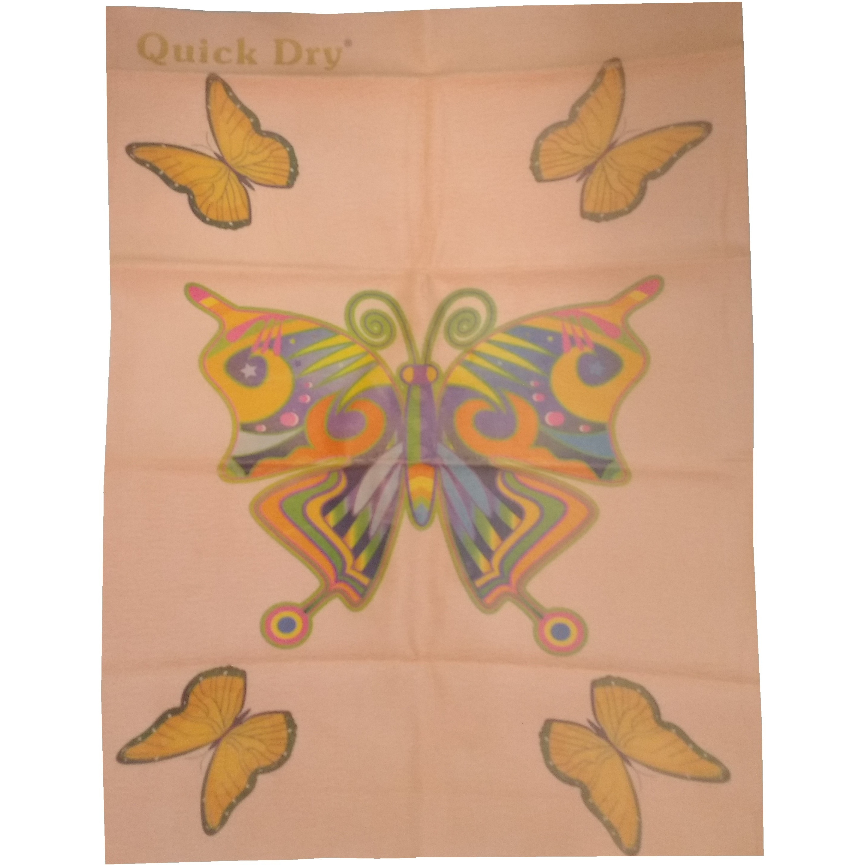Quick Dry Bed Protector Printed - 623 S Peach