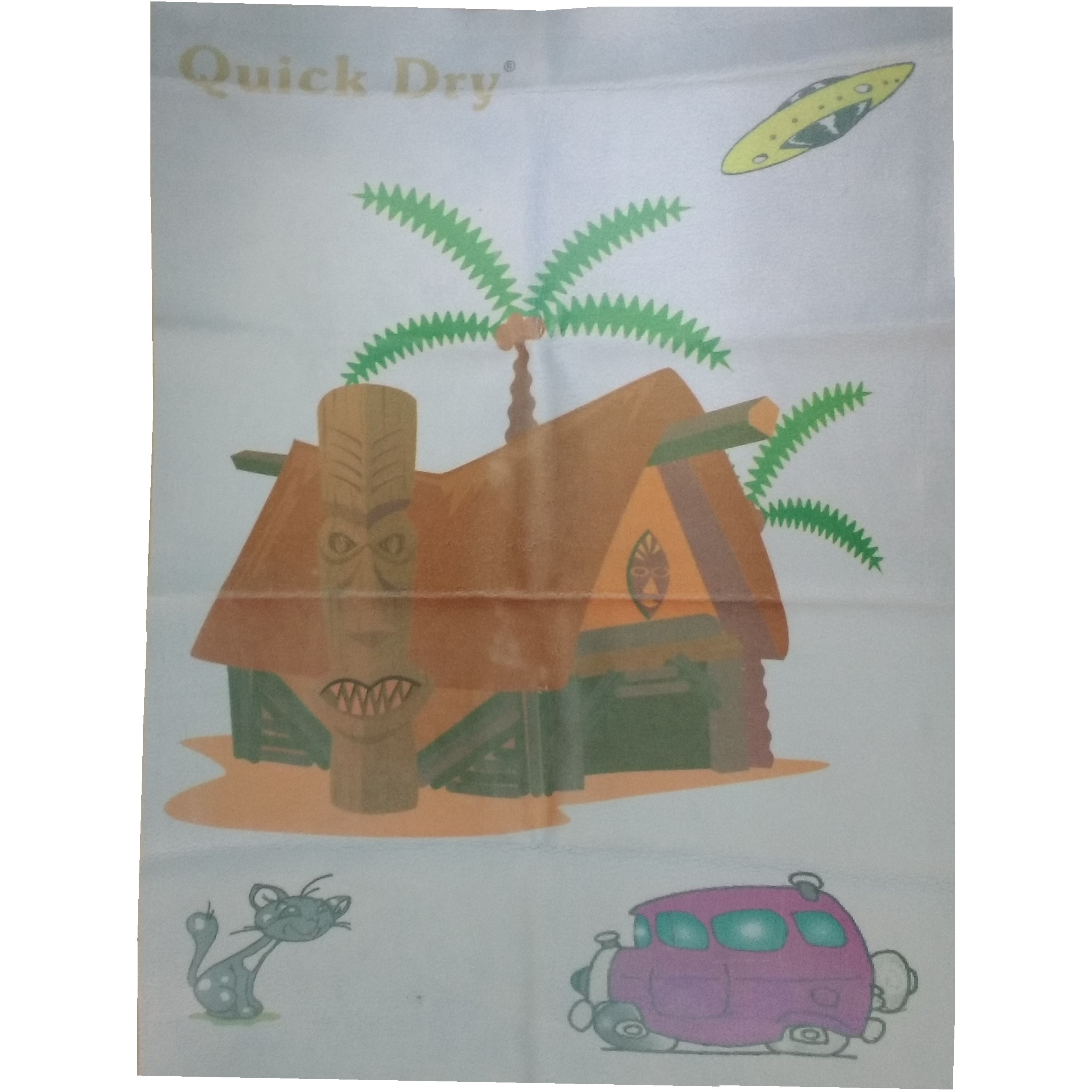 Quick Dry Bed Protector Printed - 626 S Sky Blue
