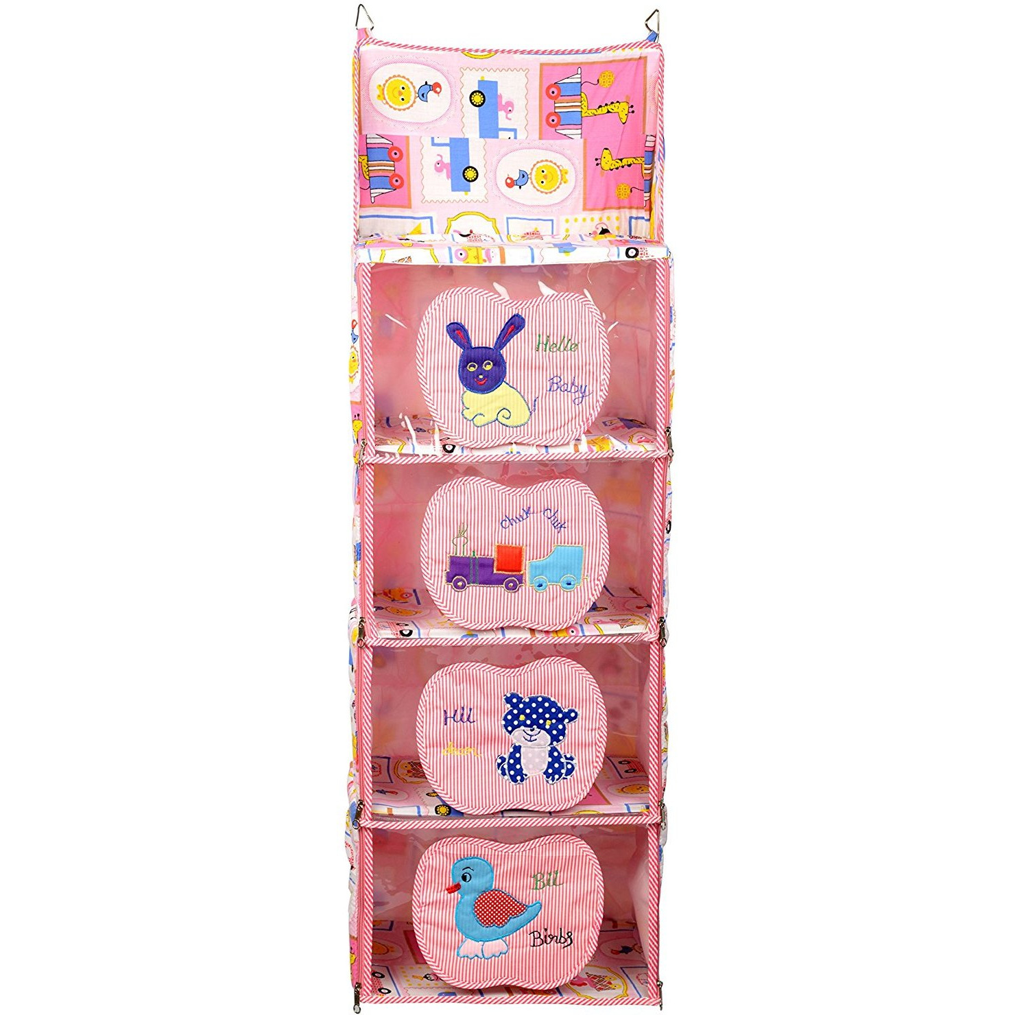 Love Baby Aminal and Transport Kids Cupboard 4 Step - DKBC18 Pink