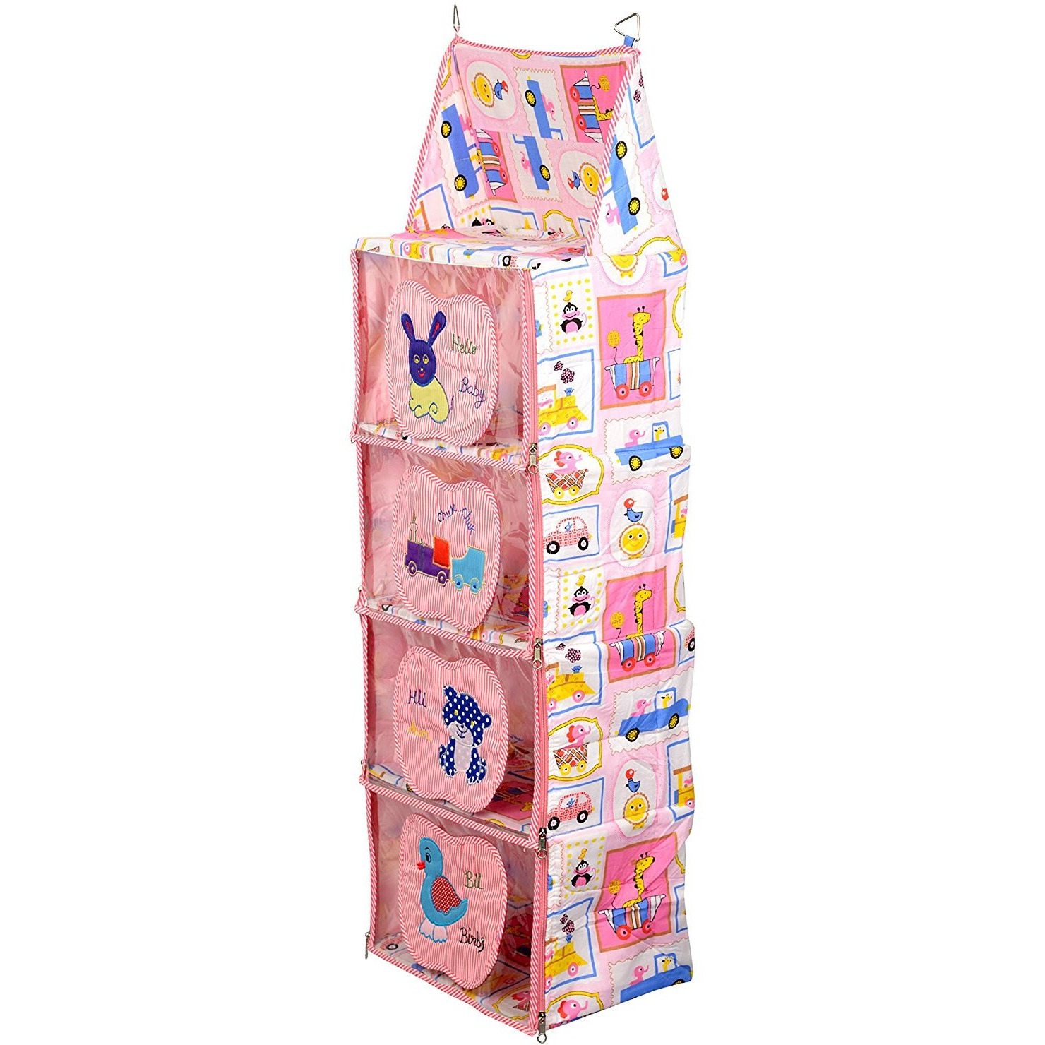 Love Baby Aminal and Transport Kids Cupboard 4 Step - DKBC18 Pink