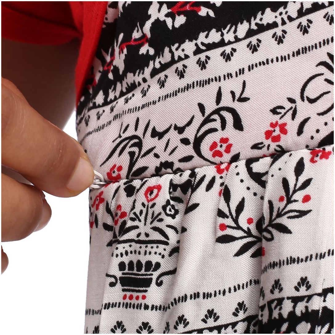 Mamma's Maternity Women's Rayon Printed Red Maternity Dress