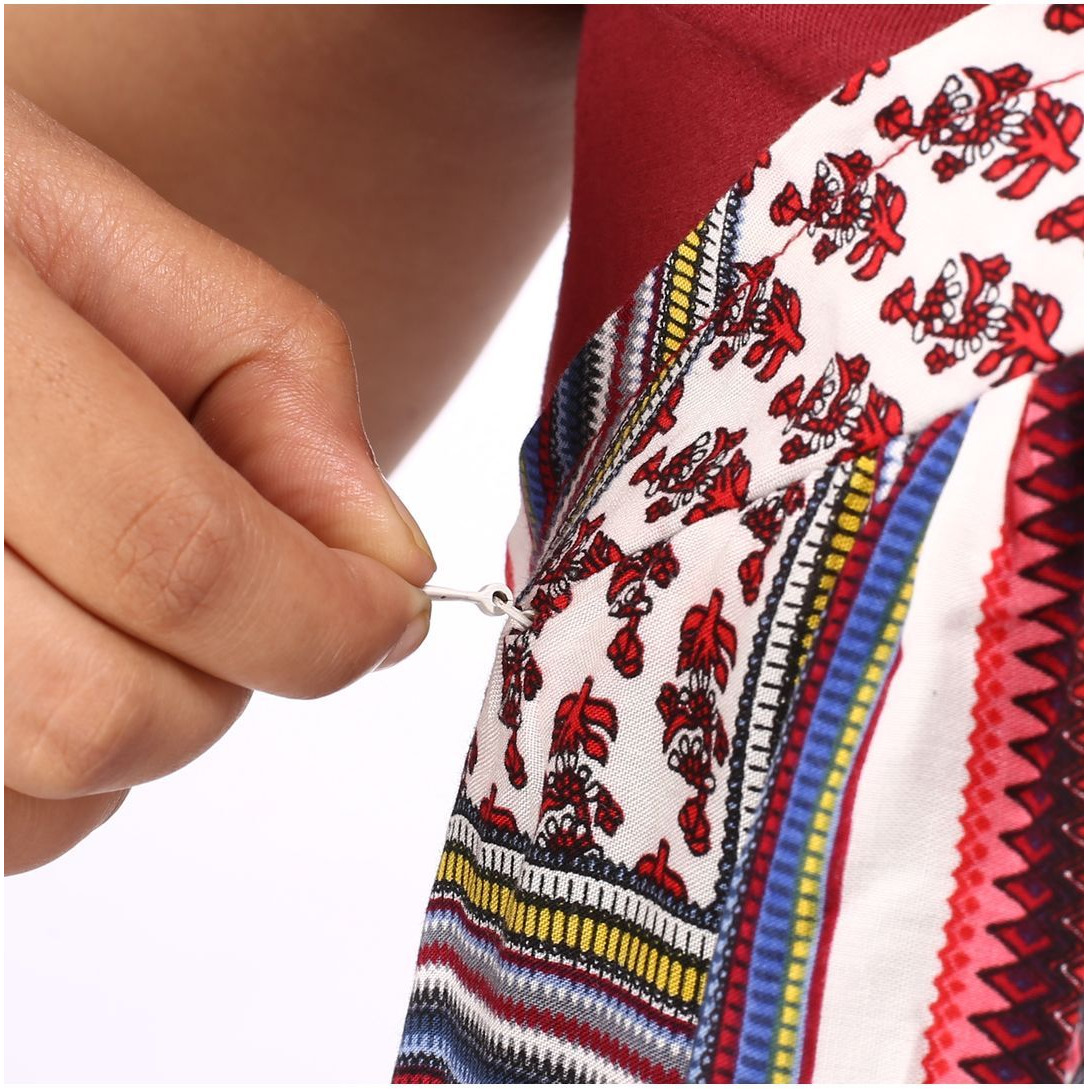 Mamma's Maternity Women's Rayon Printed Red Maternity Dress