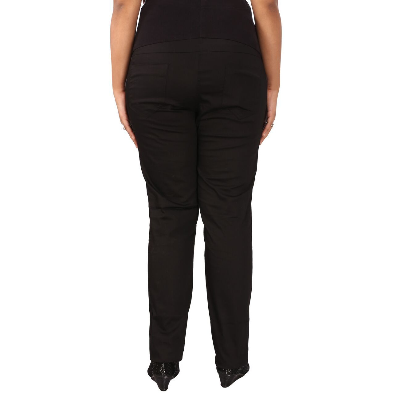 Mamma's maternity Women's Black Cotton Trouser (Size:MEDIUM)