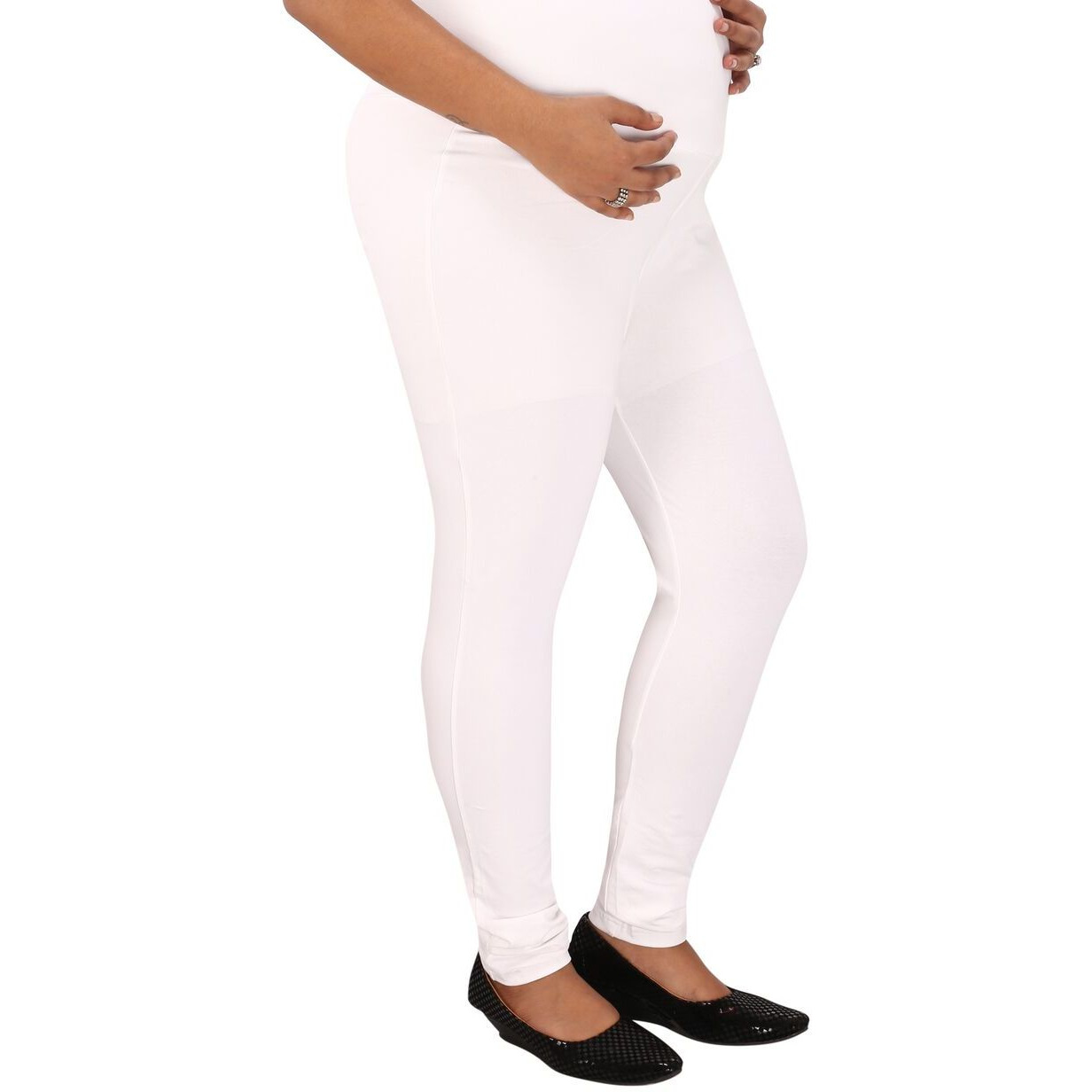 Mamma's maternity White Lycra Legging (Size:MEDIUM)