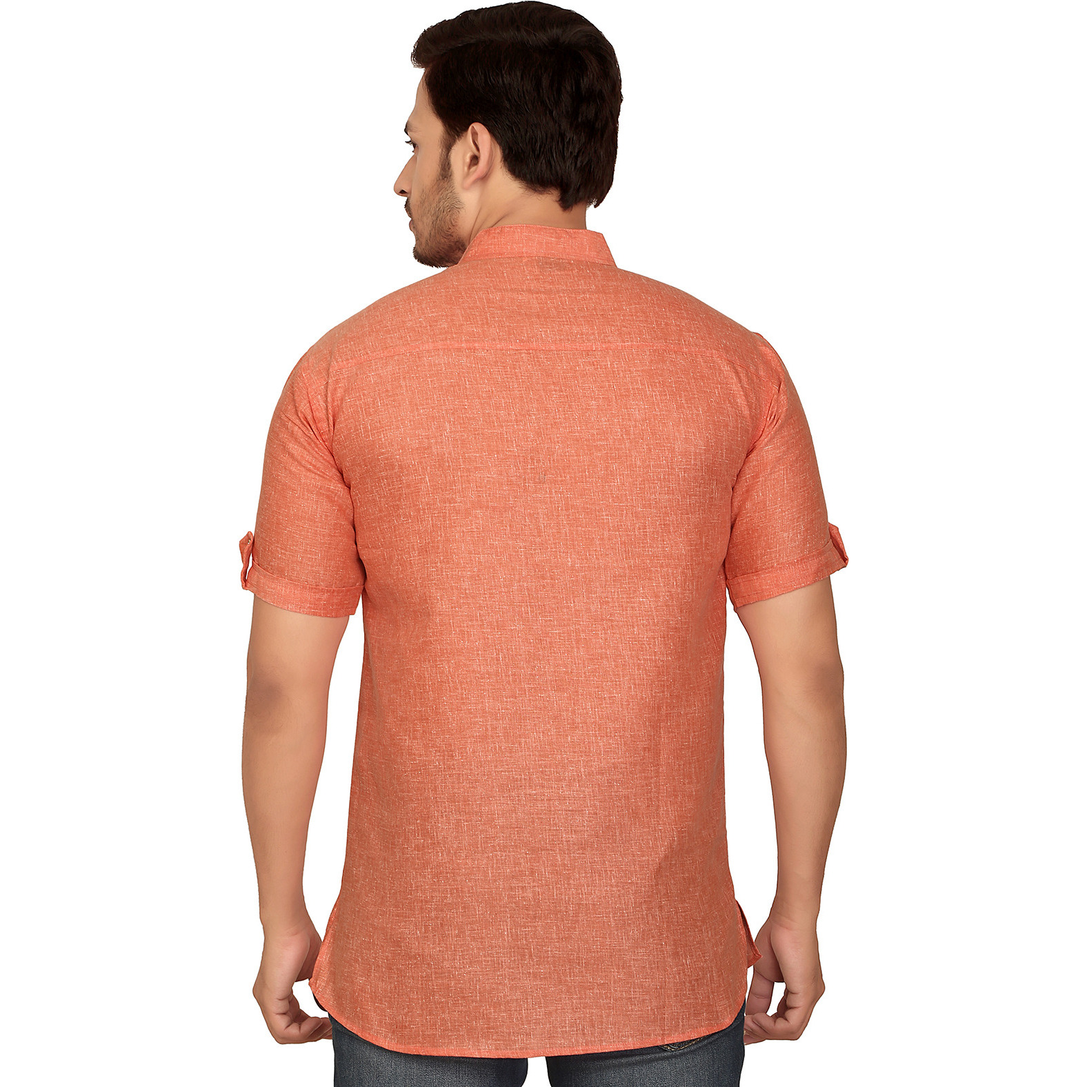 GARUN ORANGE HALF SLEEVE SHORT KURTA