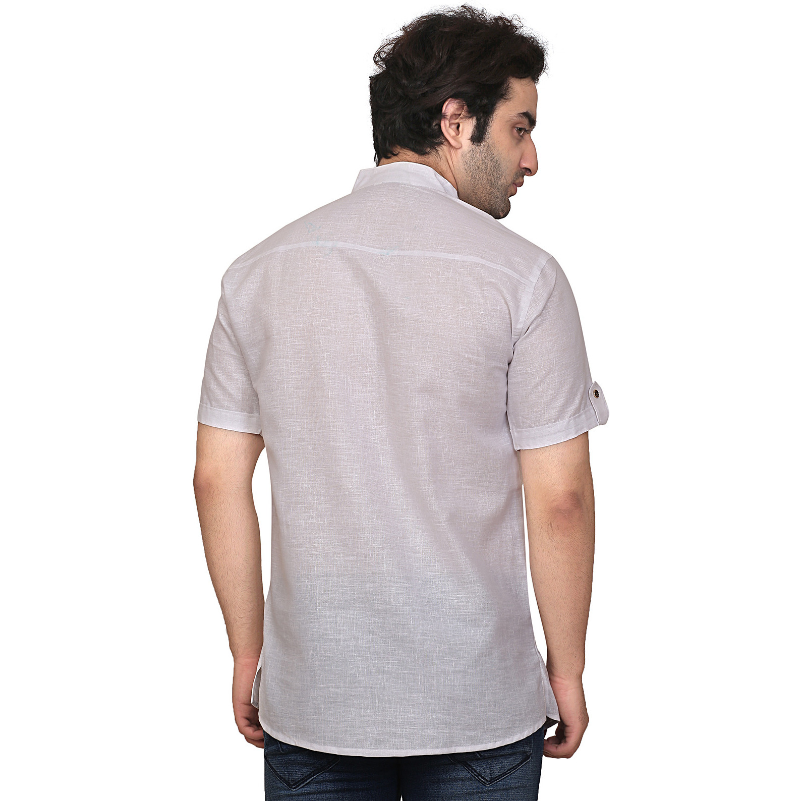 GARUN WHITE HALF SLLEVE SHORT KURTA