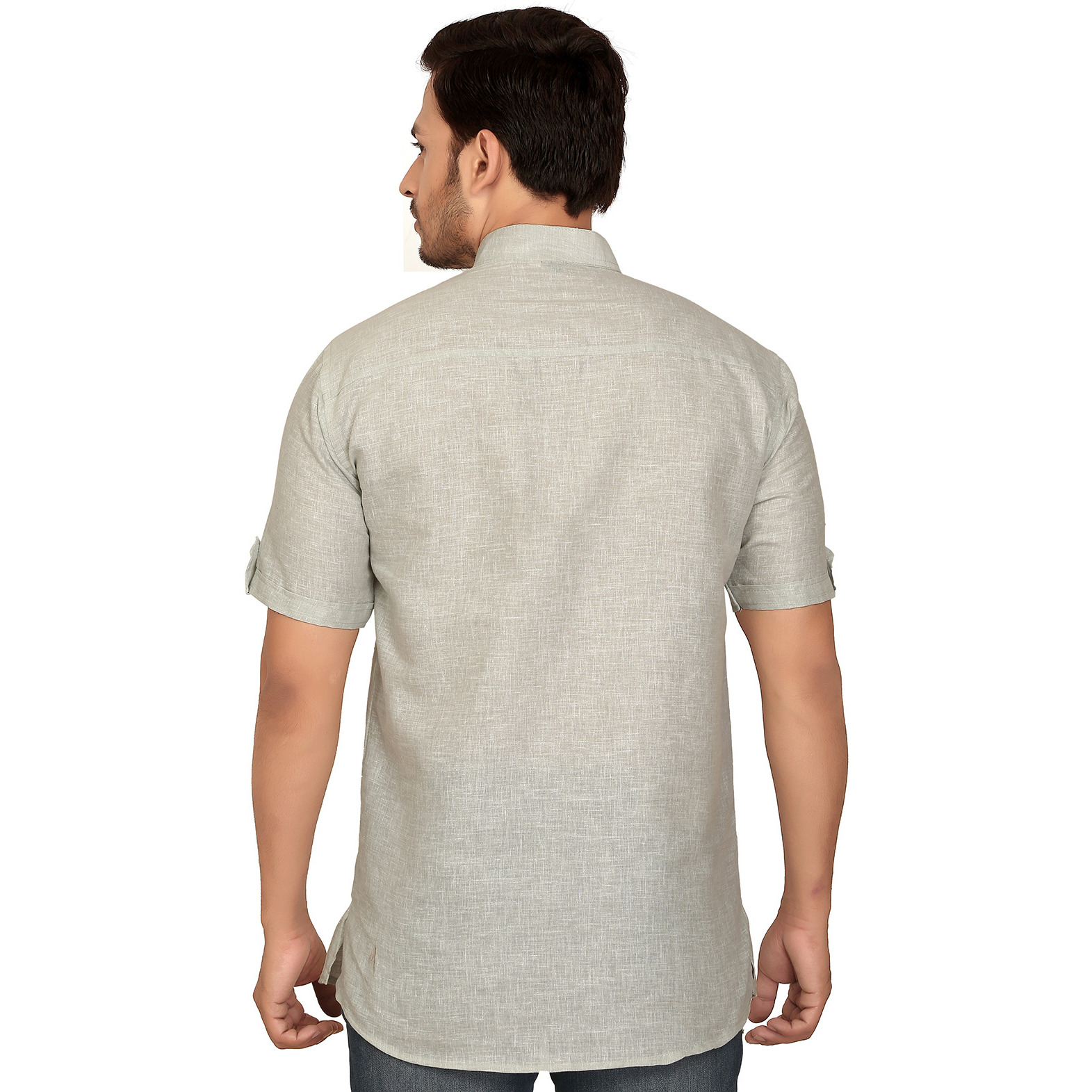 GARUN GRAY HALF SLLEVE SHORT KURTA