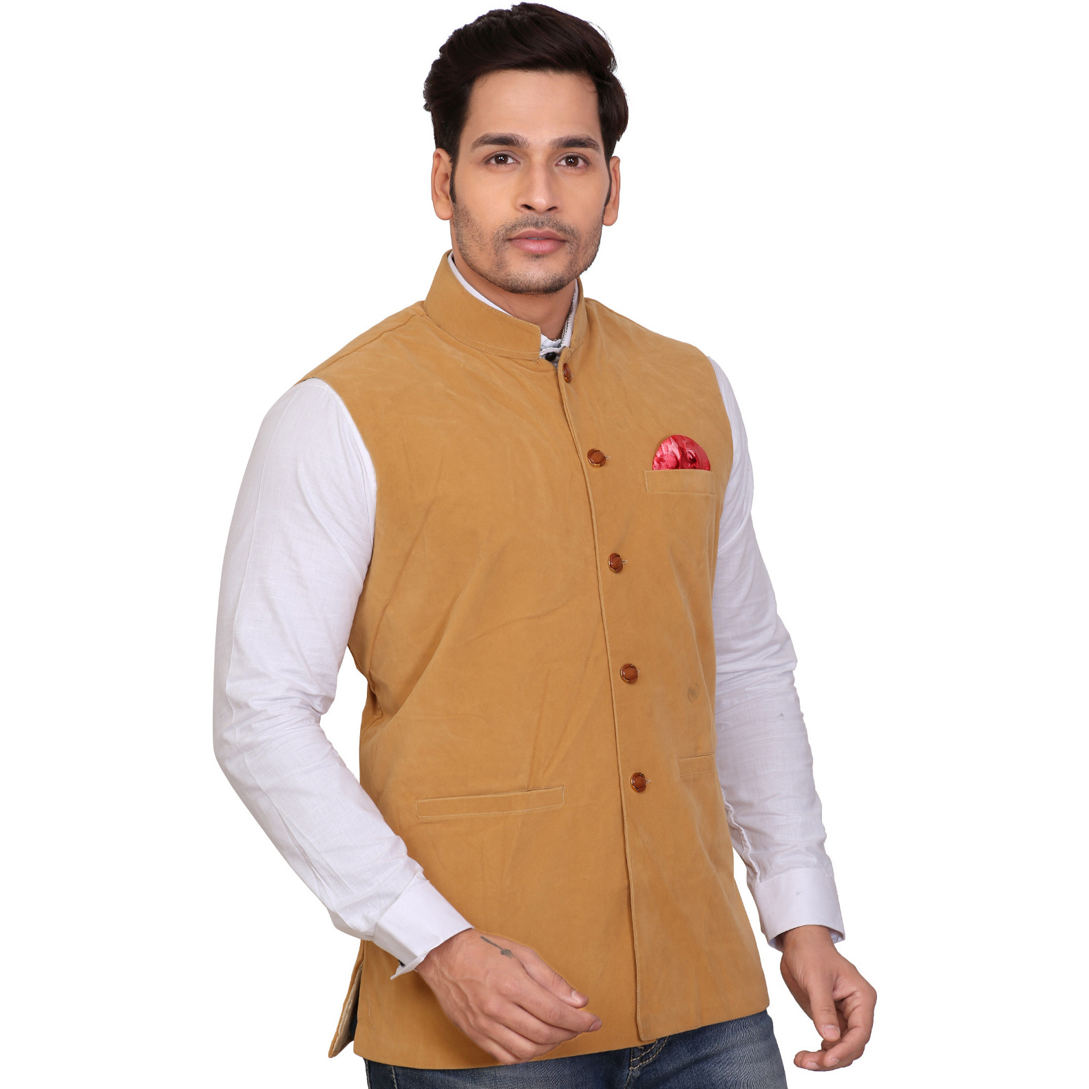 Garun Gold Velvet Waistcoat