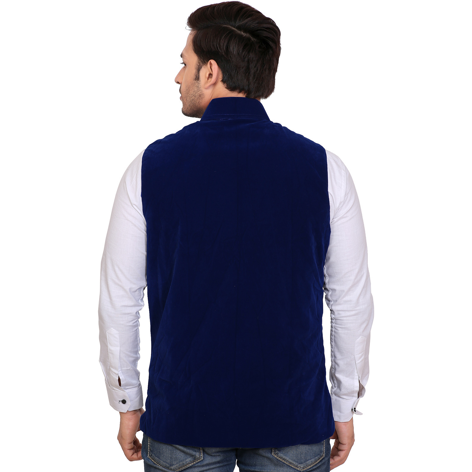 Garun Blue Velvet Waiscoat