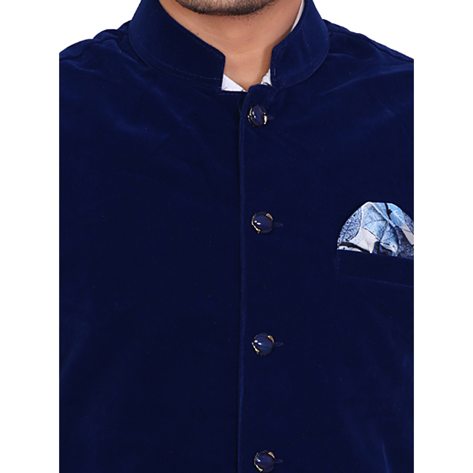 Garun Blue Velvet Waiscoat