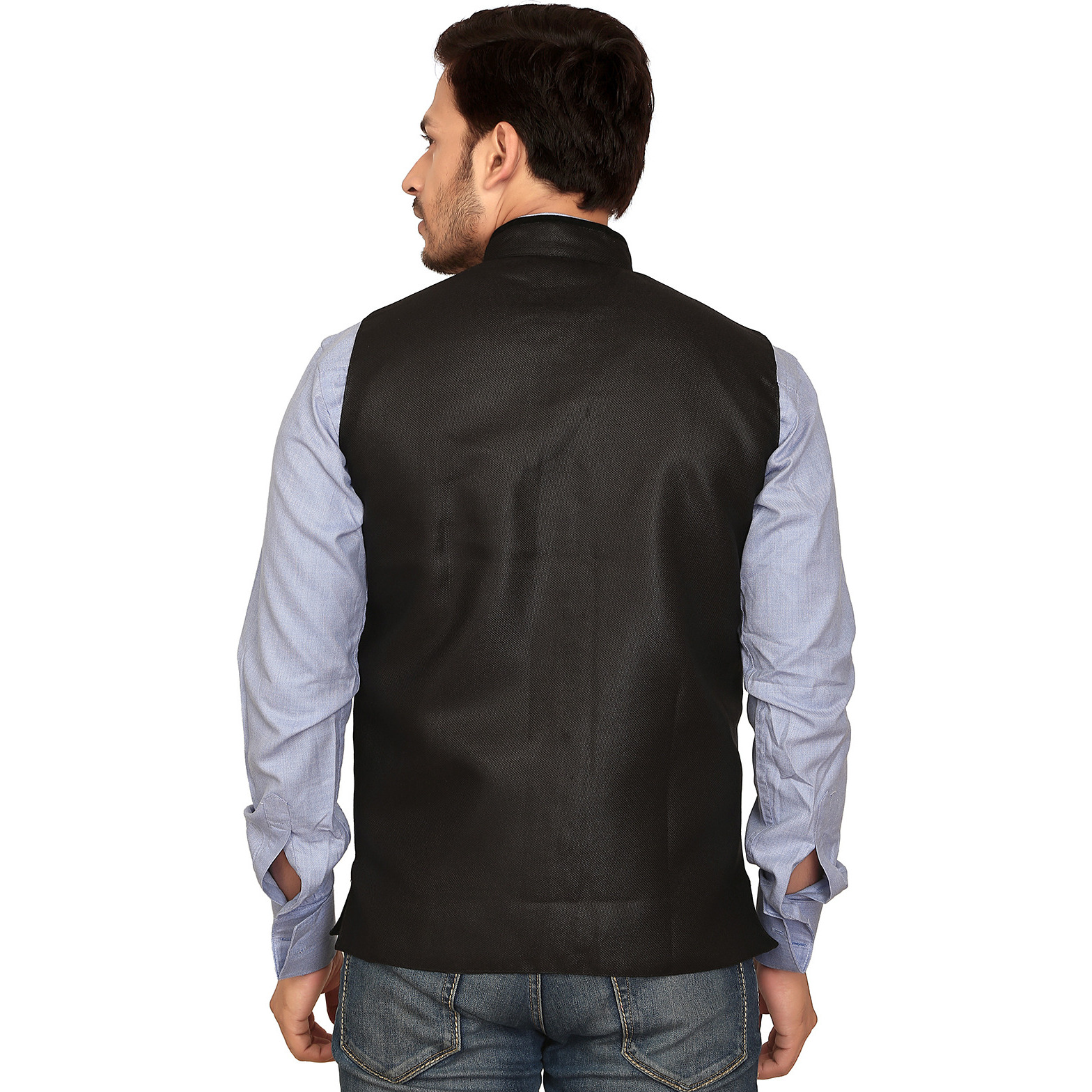 Garun Black Nehru Jacket (Size:XL)