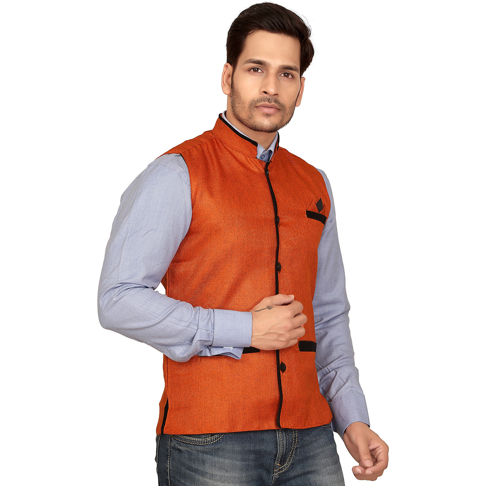 Garun Orange Nehru Jacket